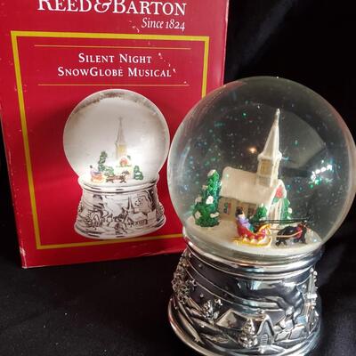Reed & Barton Silent Night Snow Globe Musical 