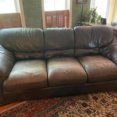 Large 96” Leather Sofa