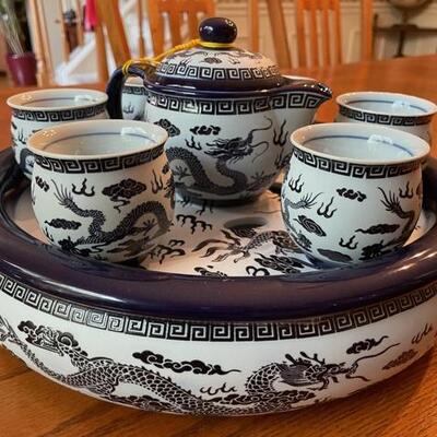 Hand Painted Asian Porcelain Tea Set