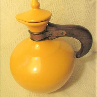 Vintage Tea Pot with Wooden Handle