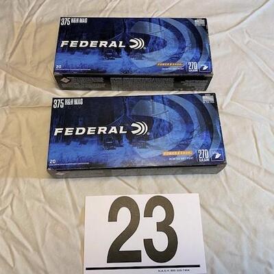 LOT#23LR: Federal 375 H&H Mag Ammo