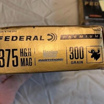 LOT#28LR: Federal Premium 375 H&H Mag Ammo Lot #2