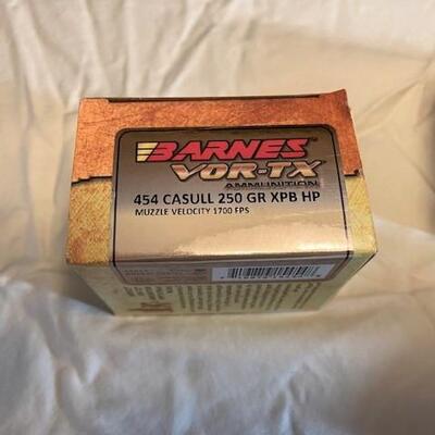 LOT#29LR: Barnes Vor-tx 454 Casull Ammo