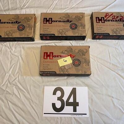 LOT#34LR: Hornady 375 H&H Ammo Lot #3