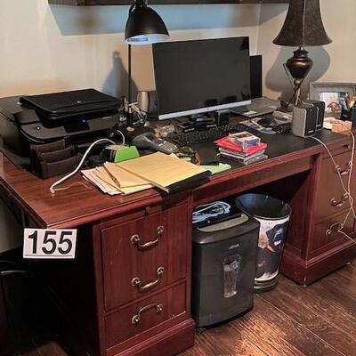 LOT#155A: Office Desk with Contents (new pictures added)