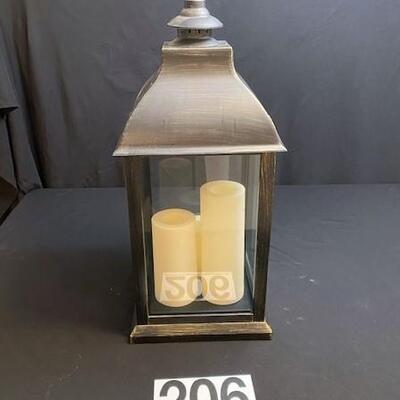LOT#206LR: Faux Lantern with Electric Candles