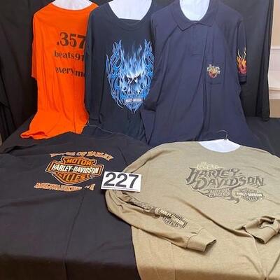 LOT#227K: Harley Davidson T-Shirt Lot #1