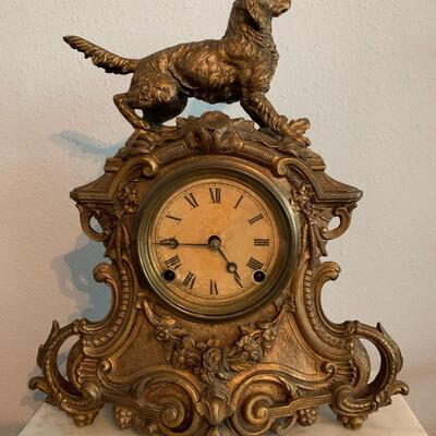 Ornate Antique Brass (Iron-Front) Parlor Clock 