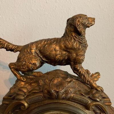 Ornate Antique Brass (Iron-Front) Parlor Clock 