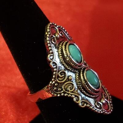  Vintage Sterling silver natural  turquoise  ring  11.2 g 