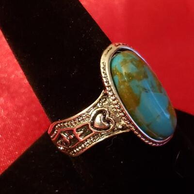  Vintage Sterling silver natural turquoise ring  12 2 g