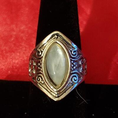 Vintage Sterling silver moon stone ring 11.2 g size 8 
