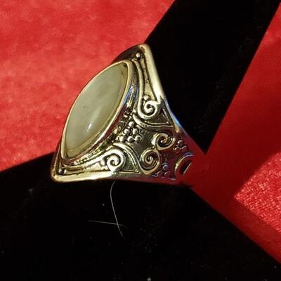 Vintage Sterling silver moon stone ring 11.2 g size 8 