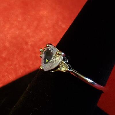 Sterling silver aquamarine  ring size 7 