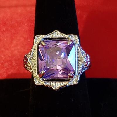 Sterling silver  amethyst  ring size 8 
