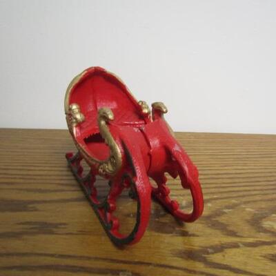 Antique Cast Iron Santa's Sleigh- 8" x 3 1/2" (Choice #2 of 2)