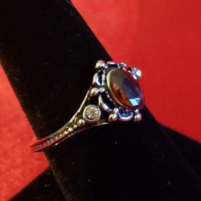 Sterling silver ring natural gemstone size 7 