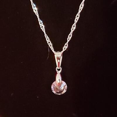 Sterling necklace and  garnet pendant 13.5 g