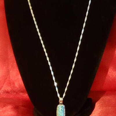Vintage Sterling silver and turquoise  pendant 18 2 g  