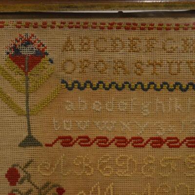 1855 Antique Sampler by  13 year old Elizabeth Matthews