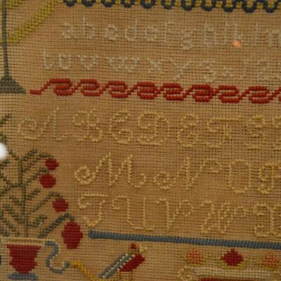 1855 Antique Sampler by  13 year old Elizabeth Matthews