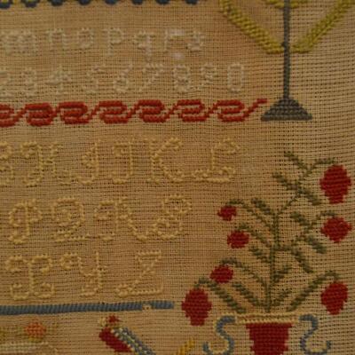1855 Antique Sampler by  13 year old Elizabeth Matthews
