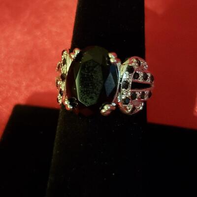 Vintage Sterling silver onyx  ring size 9 