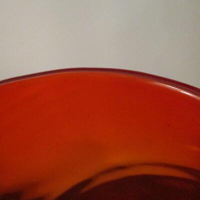 Tall Red Glass Vase 11 1/4