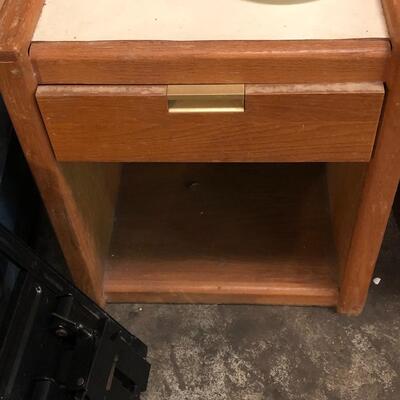 Vintage end table with laminate top