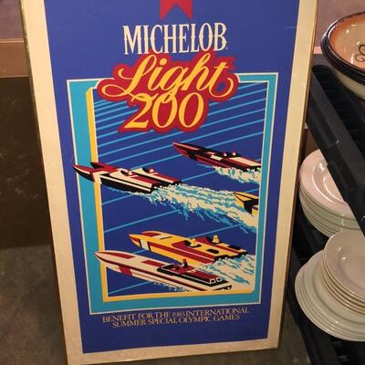 Vintage Michelob light 200 framed poster