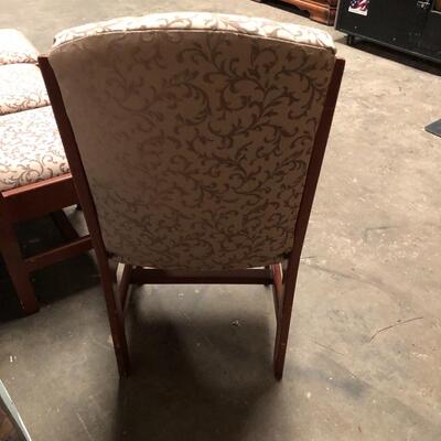 Four Vintage wood and upholstery chairs