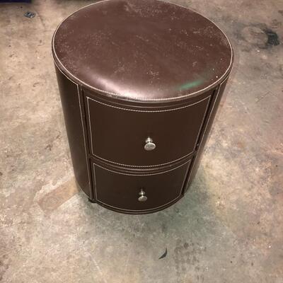 Leather end table
