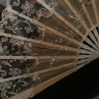 Vintage Exquisite Collectible Framed Japanese Fan 