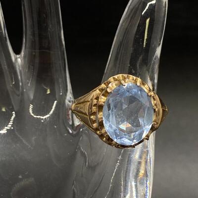 Pale Blue Topaz Aquamarine Gemstone Ring