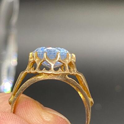 Pale Blue Topaz Aquamarine Gemstone Ring