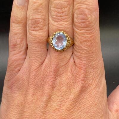 Pale Blue Topaz Aquamarine Gemstone Ring