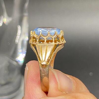 Pale Blue Topaz Aquamarine Gemstone Ring