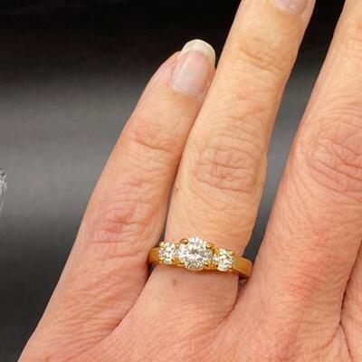 Identical CZ Cubic Zirconia Fashion Rings Goldtone