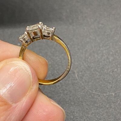 Identical CZ Cubic Zirconia Fashion Rings Goldtone