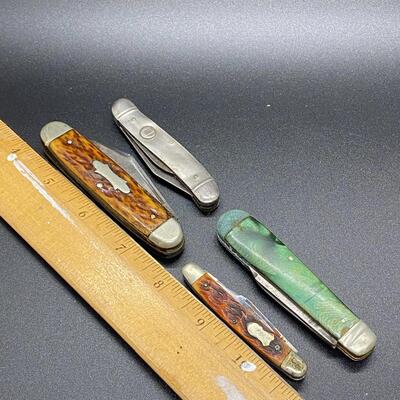 Lot of 4 Vintage Folding Pocket Knives