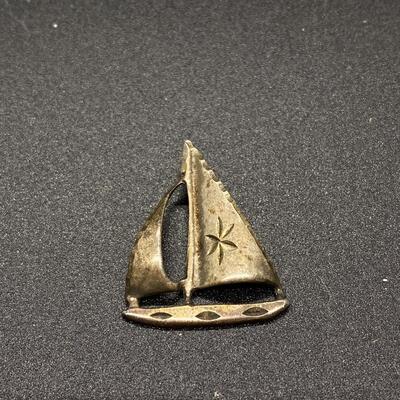 Sterling Silver Sailboat Pendant Charm