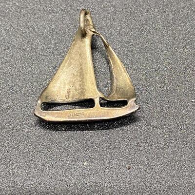Sterling Silver Sailboat Pendant Charm