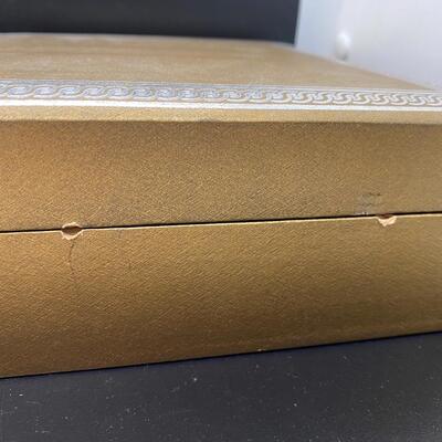 Vintage Gold Colored Woman's Jewelry Box 