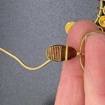 Goldtone Baby Shoe Birthstone Charm Necklace