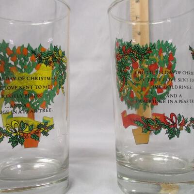 Lot 7 - (6) Twelve Days of Christmas Glasses