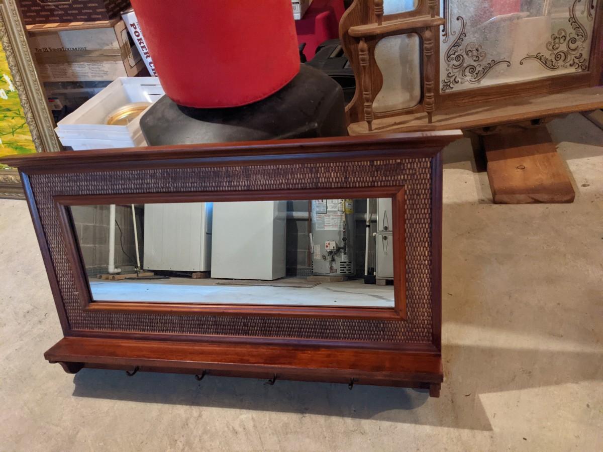 Entryway Mirror with Hooks