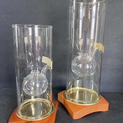 Lot 511: Set of Wolfard Handblown Glass Oil Lamps and Bases 