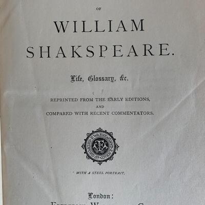 1877 The Works of William Shakspeare - London - GORGEOUS AND RARE, RARE, RARE!!!