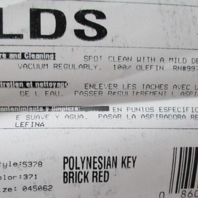 Polynesian Key Brick Red Area Rug 61 1/2