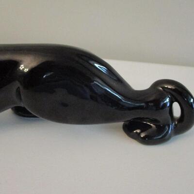 Black Panther Figurine Vintage Mid Century Modern Crouching 12 1/2